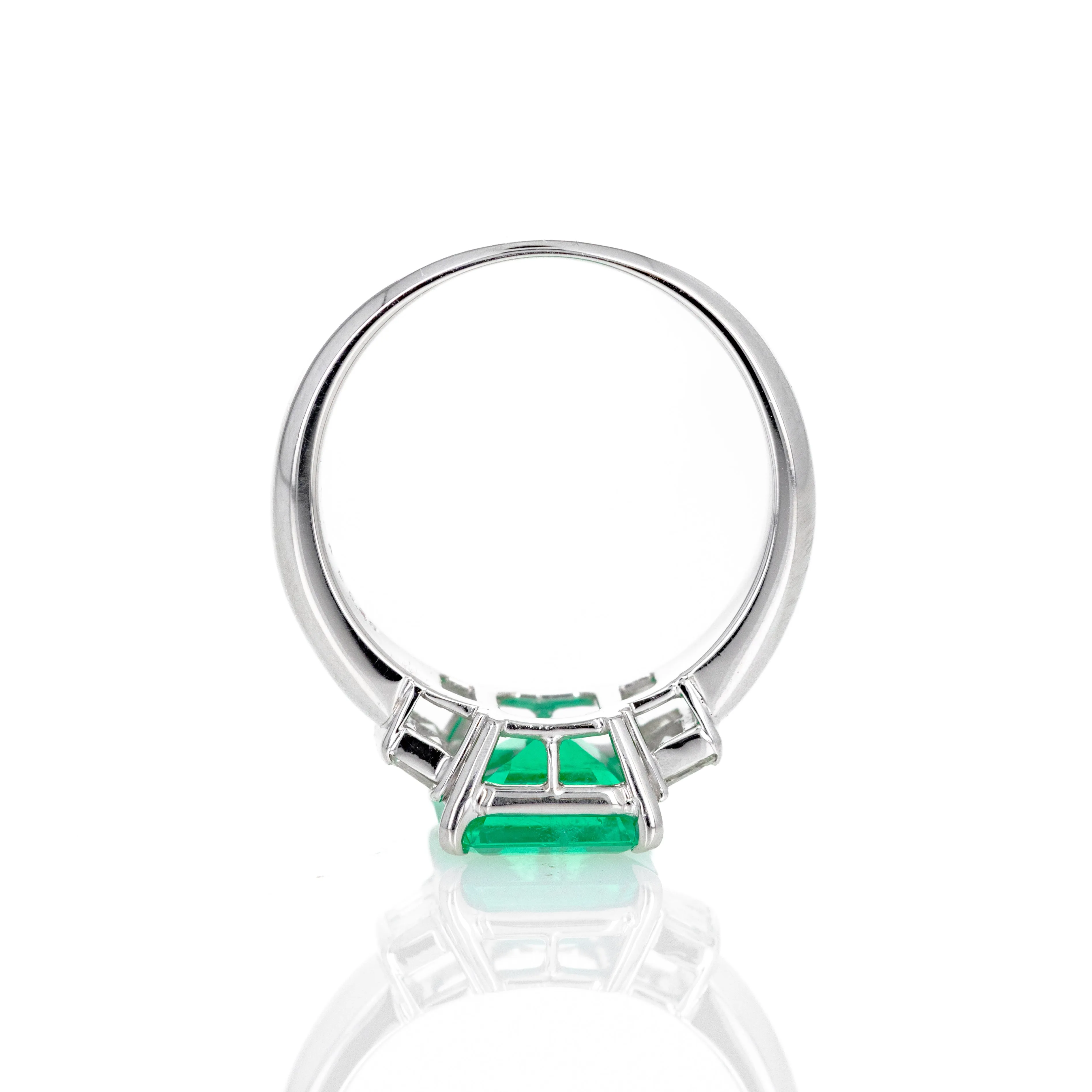Platinum 1.93 Carat Emerald Asscher Diamond Ring
