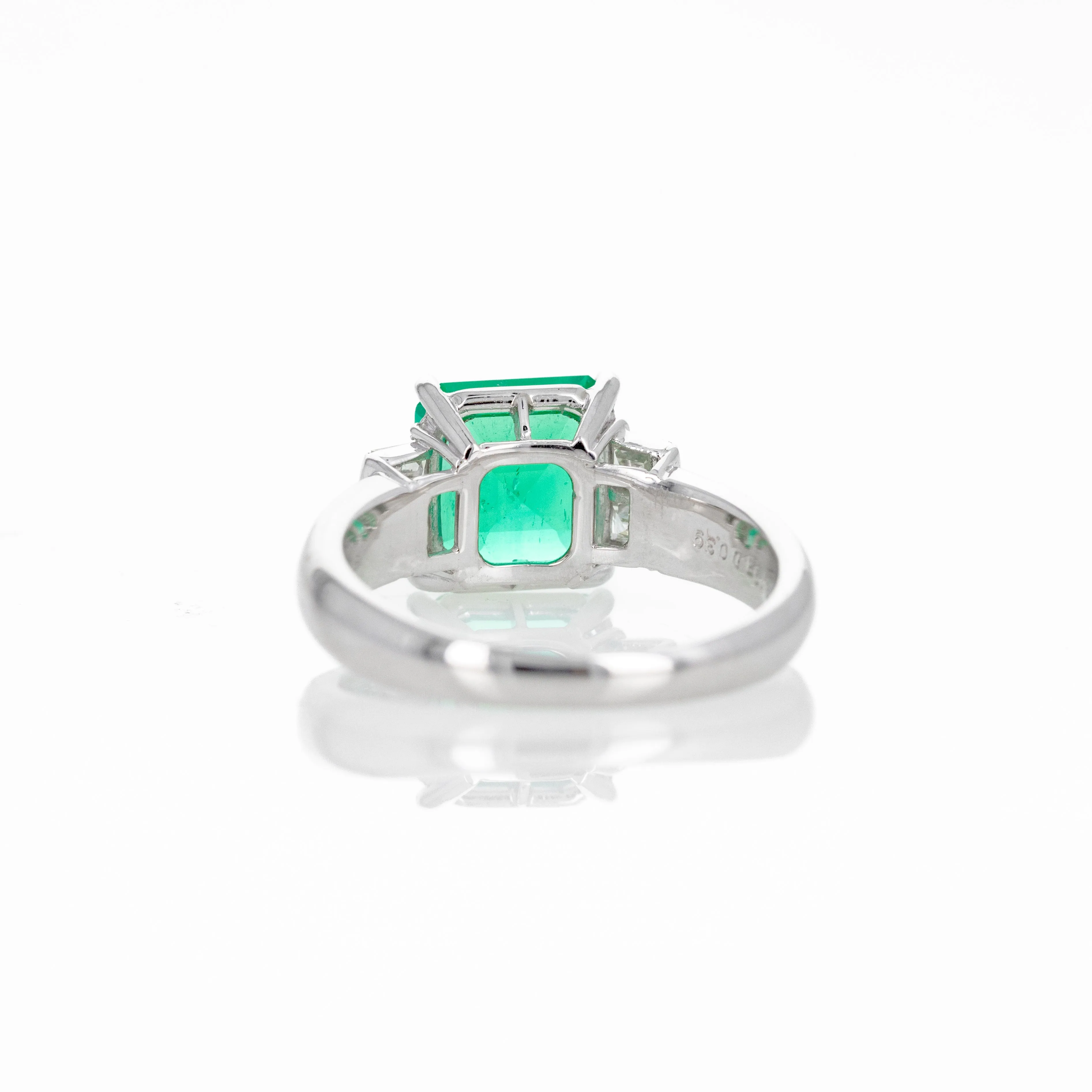 Platinum 1.93 Carat Emerald Asscher Diamond Ring