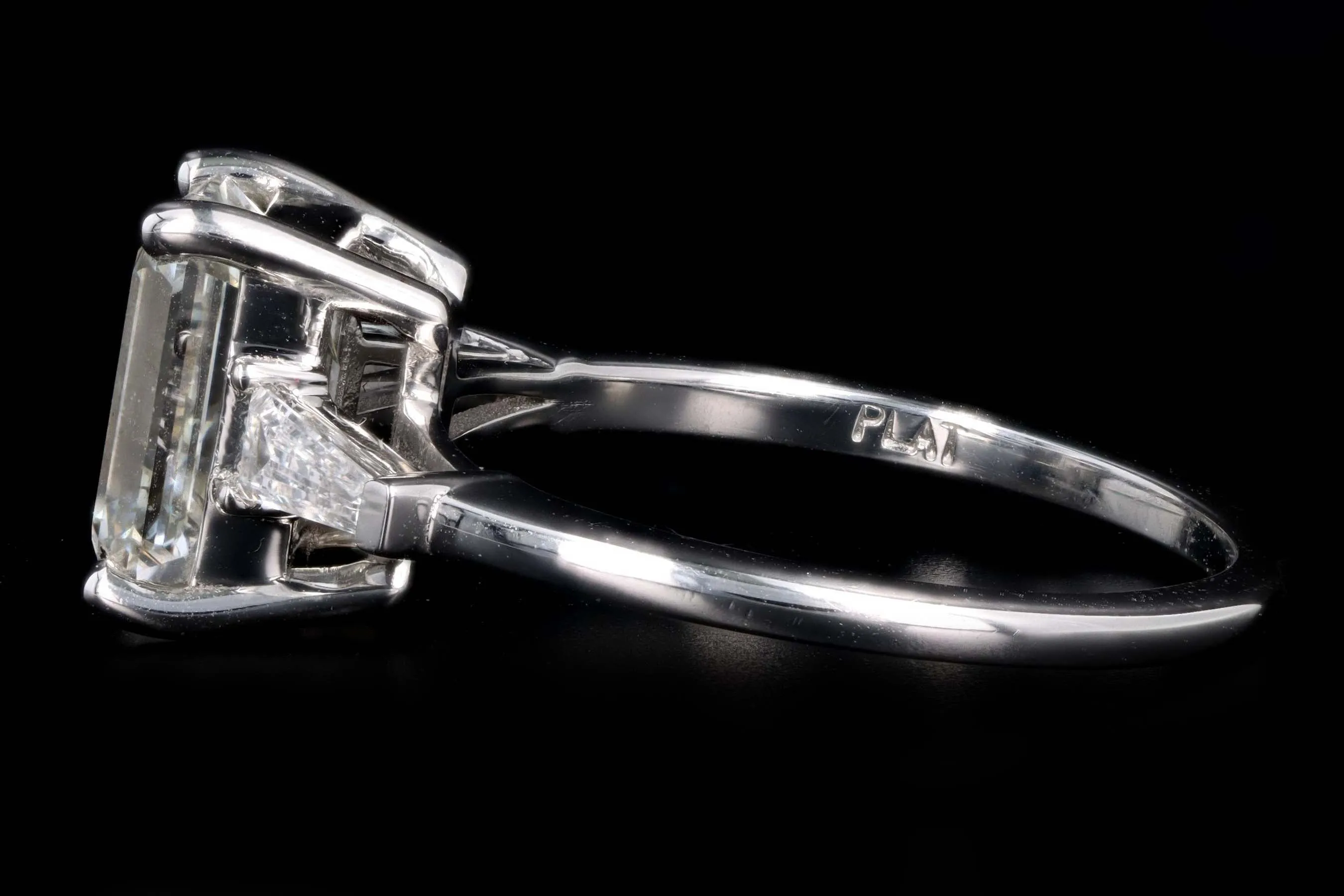 Platinum 2.51 Carat Emerald Cut Diamond Engagement Ring GIA Certified