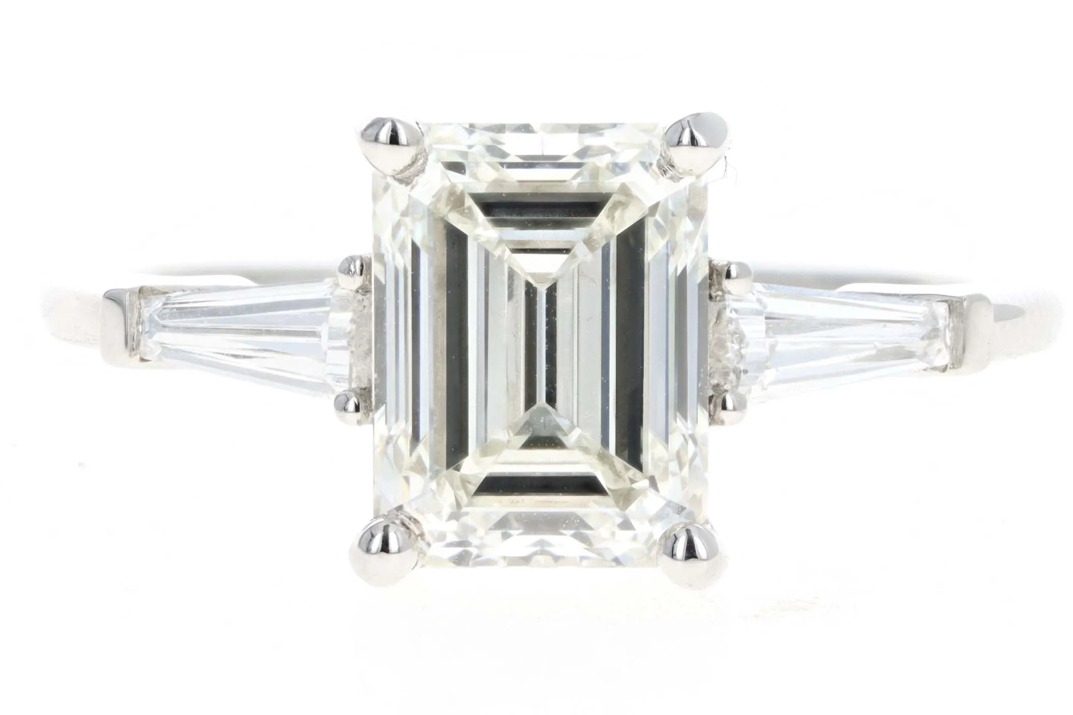 Platinum 2.51 Carat Emerald Cut Diamond Engagement Ring GIA Certified