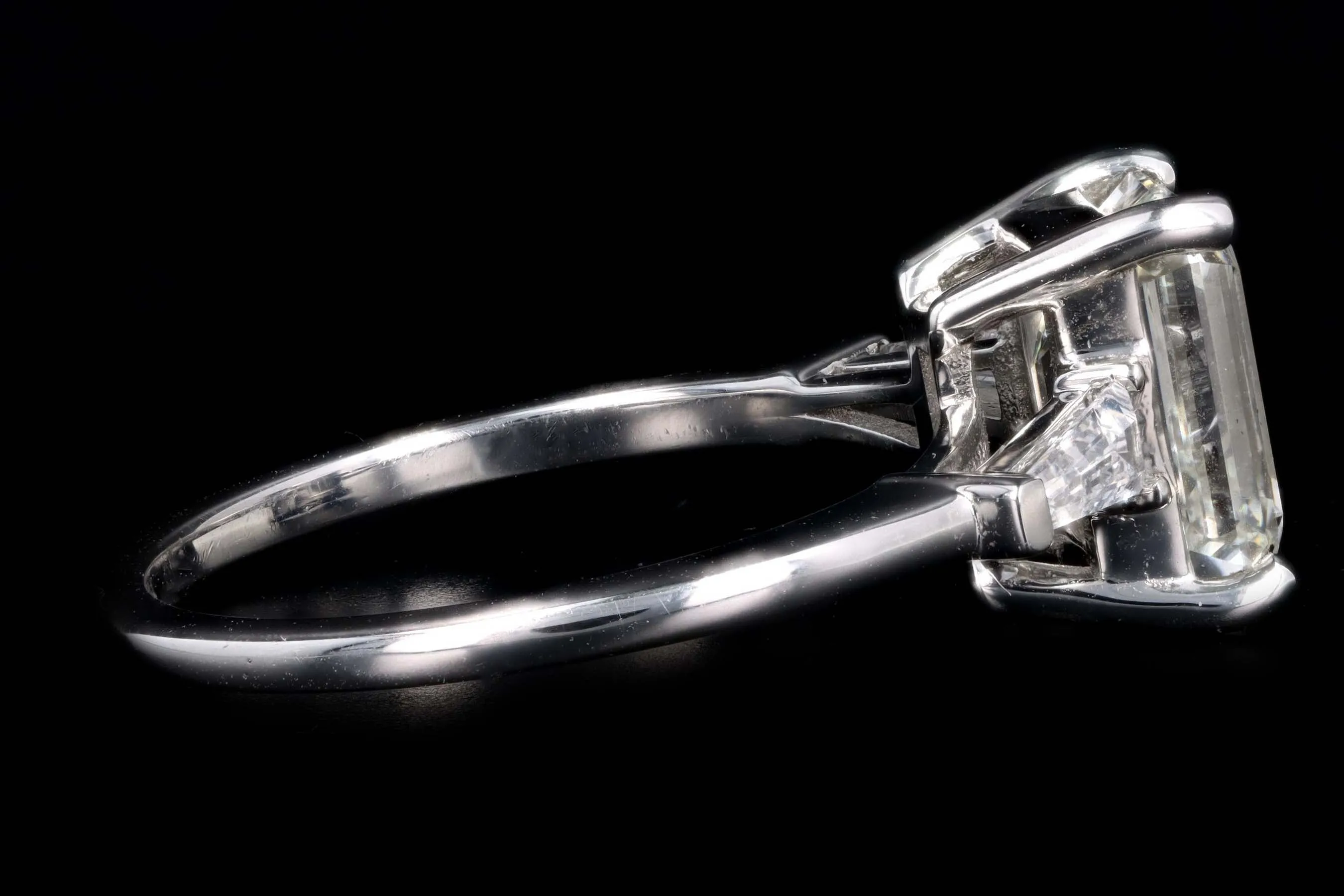 Platinum 2.51 Carat Emerald Cut Diamond Engagement Ring GIA Certified
