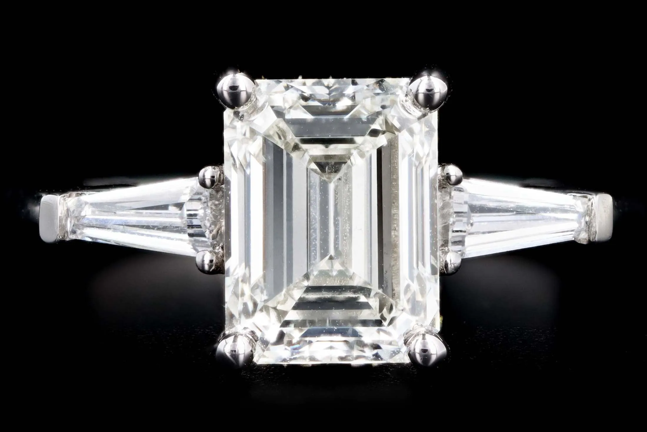 Platinum 2.51 Carat Emerald Cut Diamond Engagement Ring GIA Certified