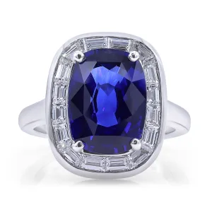 Platinum Sapphire Diamond Ring