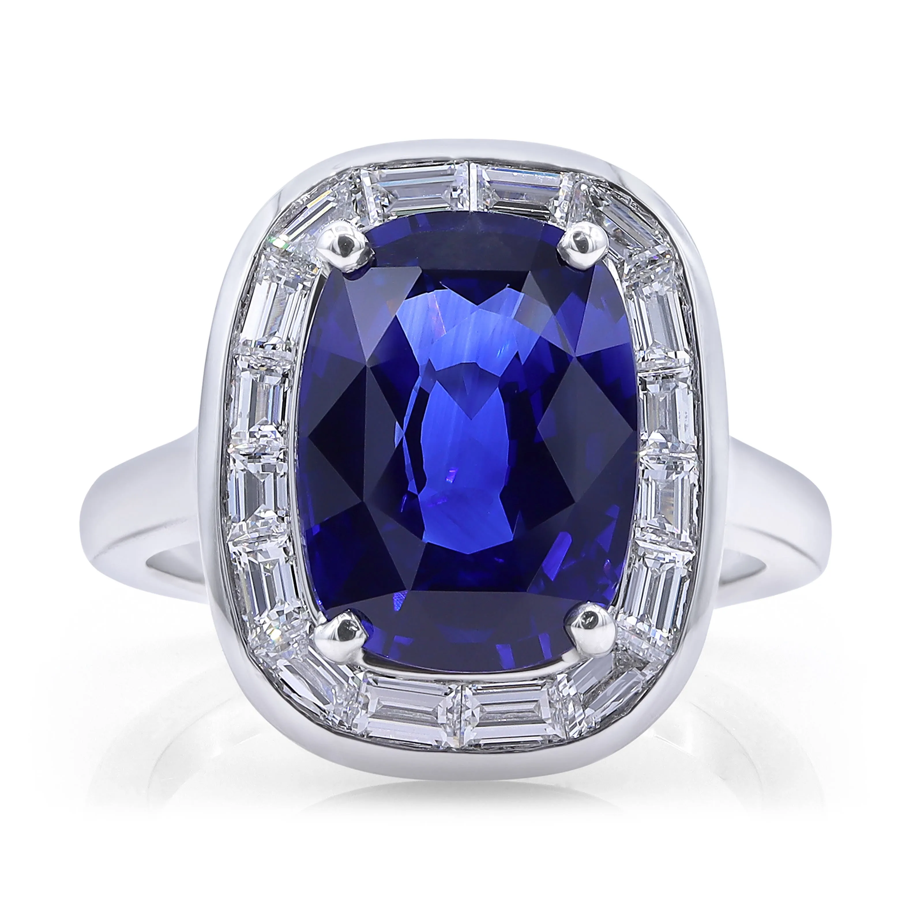 Platinum Sapphire Diamond Ring