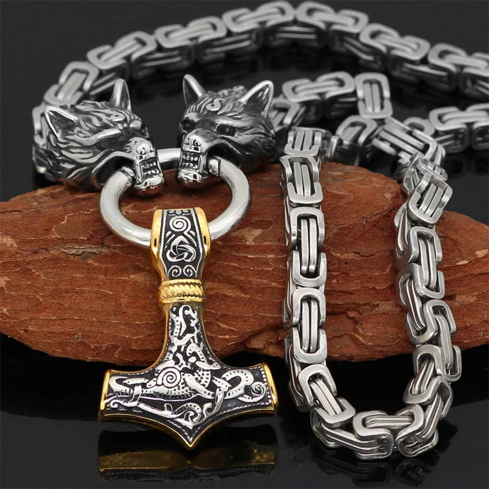 Powerful Wolf Hammer Necklace