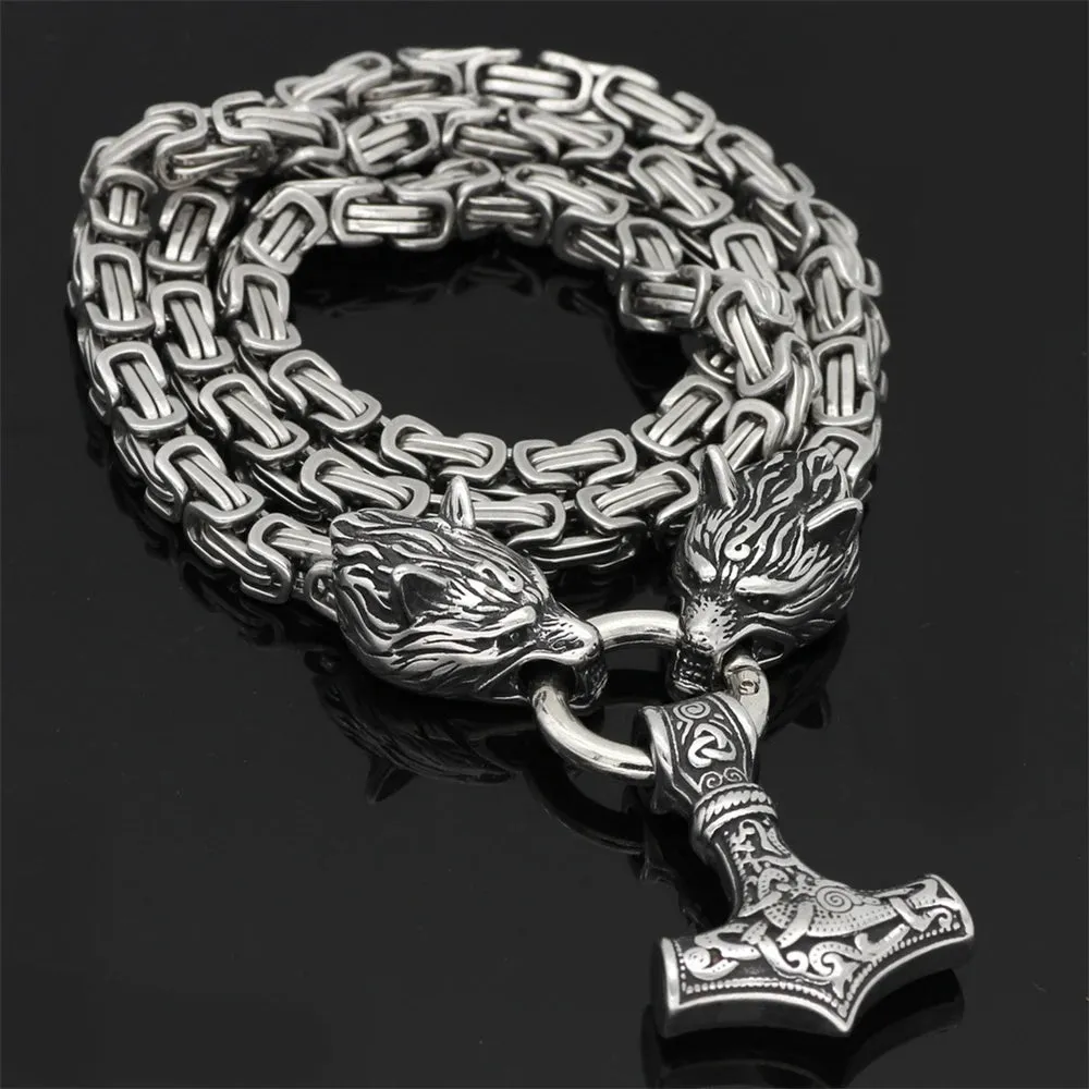 Powerful Wolf Hammer Necklace