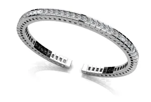 Princess Cut Flexible Diamond Bangle Lab-Grown Diamond Bracelet with 7.95 ct.(finished) 3mm