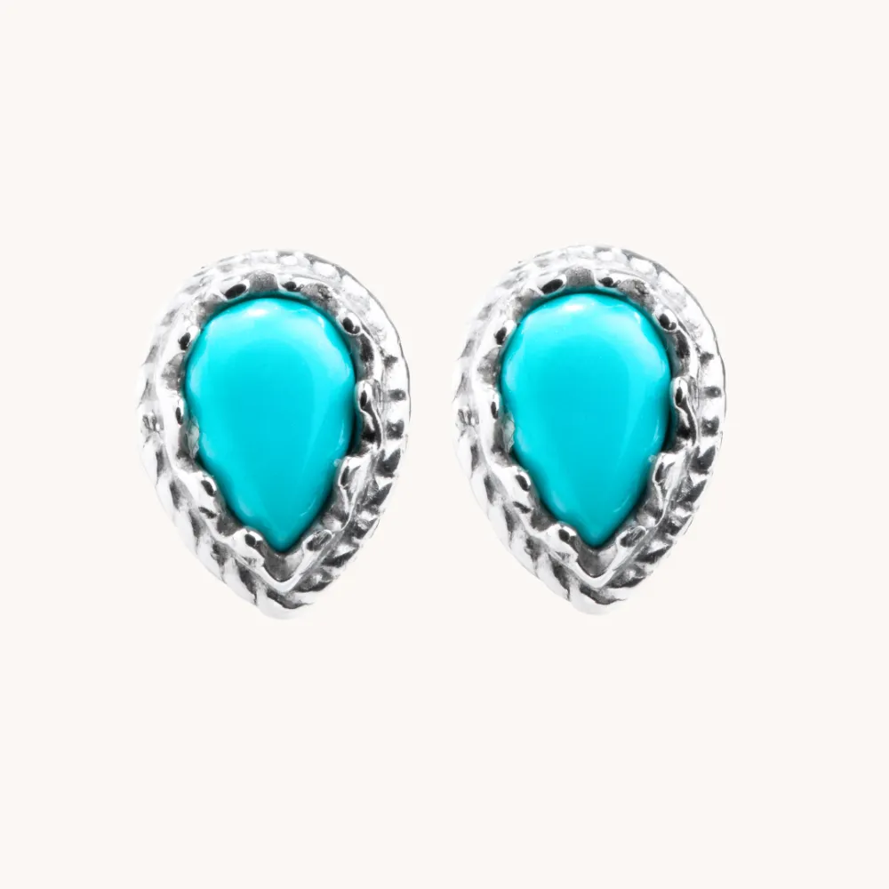 Radiante: Turquoise Teardrop Stud Earrings