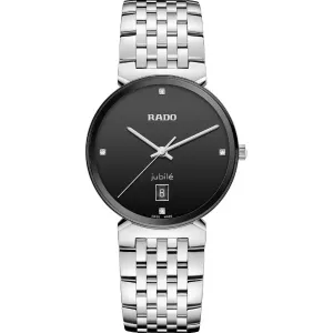 Rado Florence Diamonds Silver Stainless Steel Black Dial Quartz Unisex Watch- R48912713