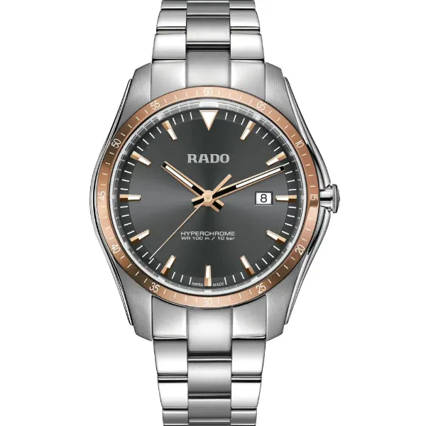 Rado Hyperchrome Silver Stainless Steel Grey Dial Quartz Watch for Gents - R32502163