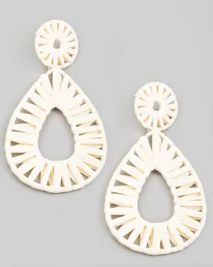 Raffia Straw Teardrop Earrings
