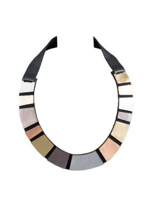 Rainbow Leather Metallics Necklace