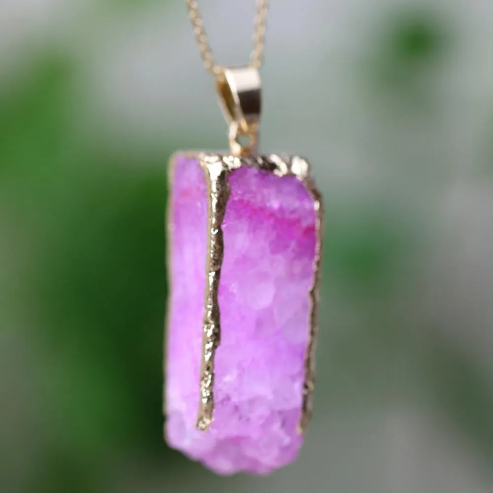 Raw Crystal Geode Necklaces