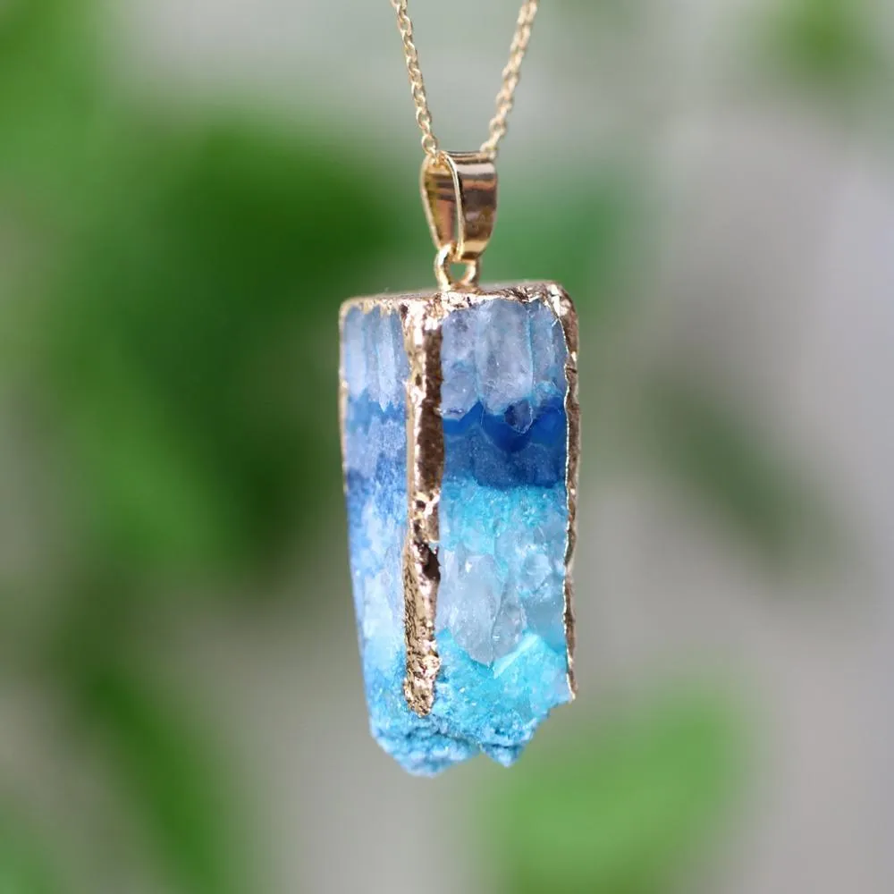 Raw Crystal Geode Necklaces