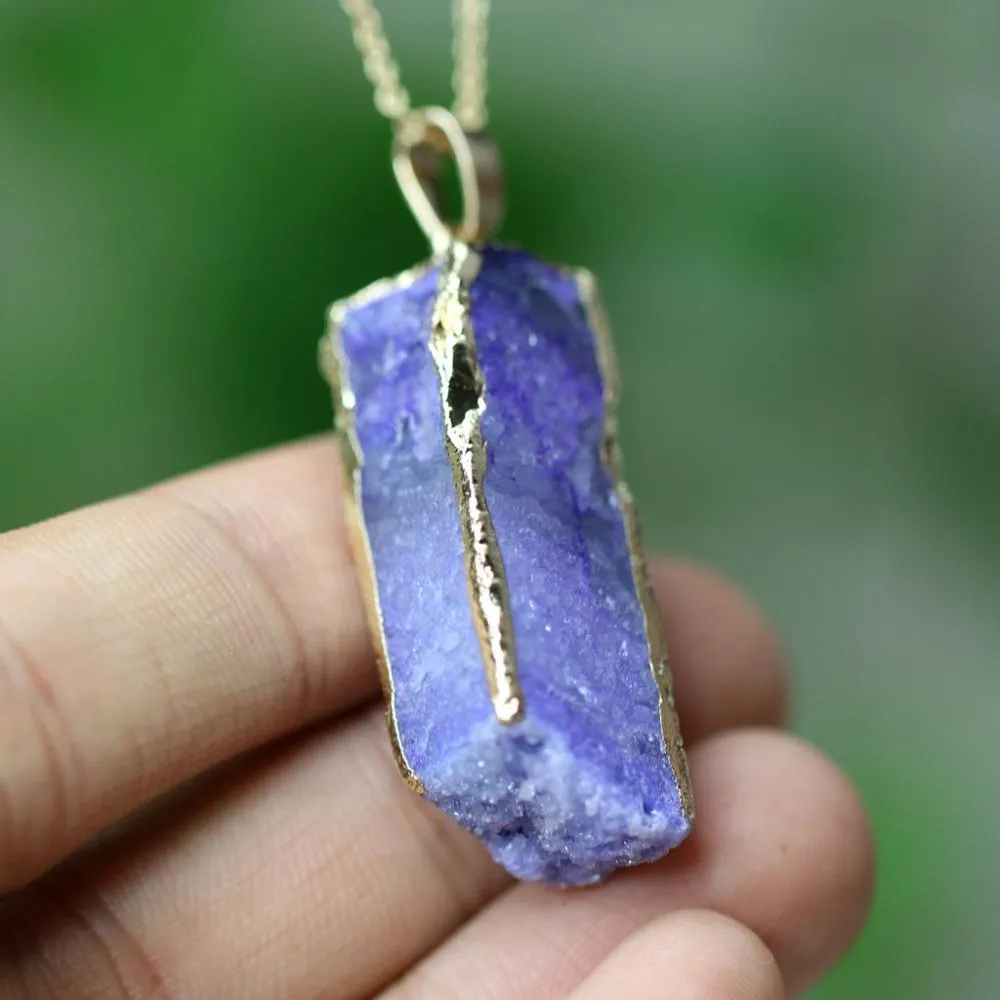 Raw Crystal Geode Necklaces