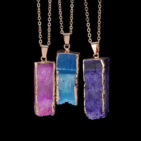 Raw Crystal Geode Necklaces
