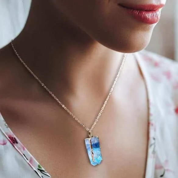 Raw Crystal Geode Necklaces