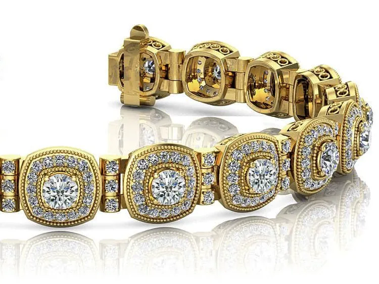 Red Carpet Bracelet With Diamond Tube Links Diamond with 4.69 ct.(finished) 1.1mm, 3.4mm