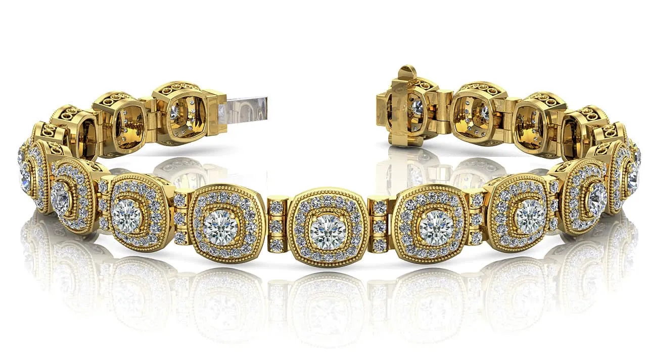 Red Carpet Bracelet With Diamond Tube Links Diamond with 4.69 ct.(finished) 1.1mm, 3.4mm