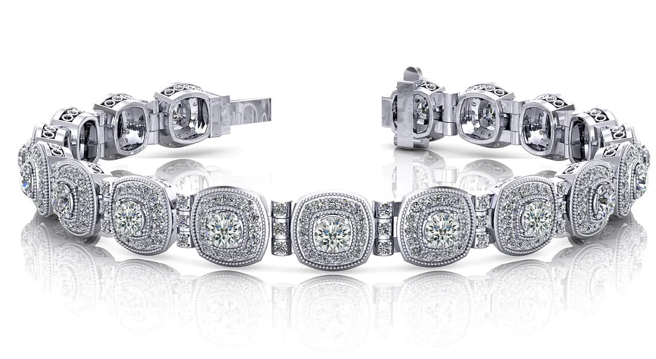 Red Carpet Bracelet With Diamond Tube Links Diamond with 4.69 ct.(finished) 1.1mm, 3.4mm