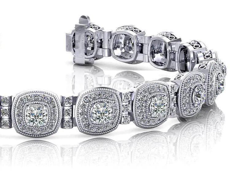 Red Carpet Bracelet With Diamond Tube Links Diamond with 4.69 ct.(finished) 1.1mm, 3.4mm