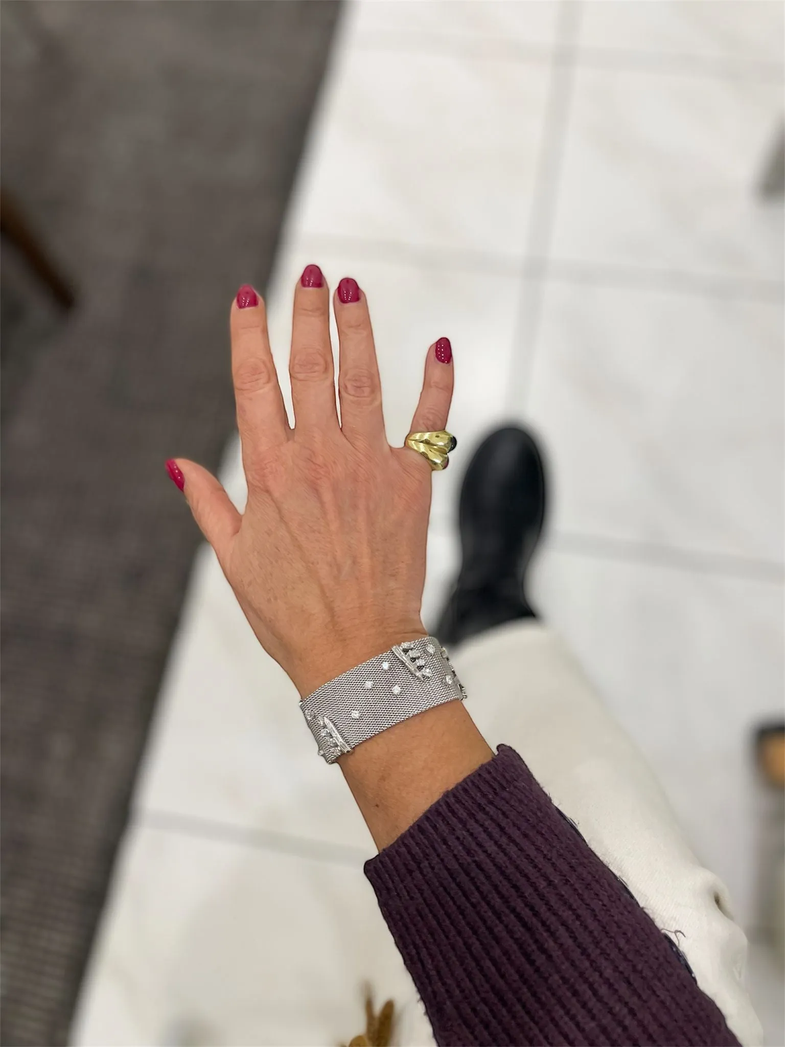 Retro Platinum Fabric Bracelet with 7.50 cttw Diamonds