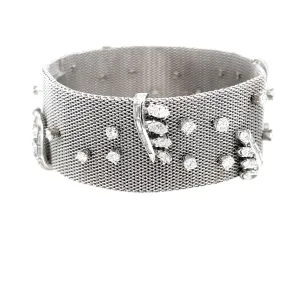 Retro Platinum Fabric Bracelet with 7.50 cttw Diamonds