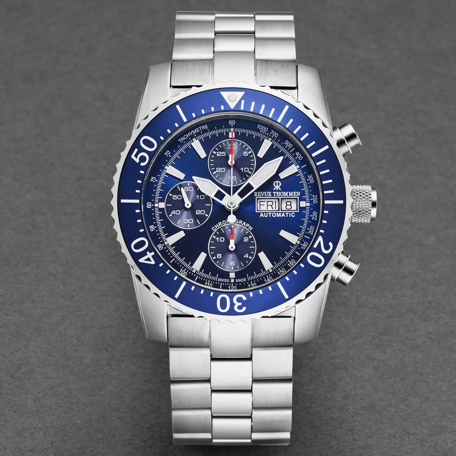 Revue Thommen Men's 17030.6133 'Divers' Blue Dial Day-Date Chronograph Automatic Watch