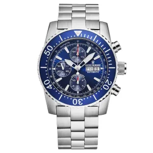 Revue Thommen Men's 17030.6133 'Divers' Blue Dial Day-Date Chronograph Automatic Watch