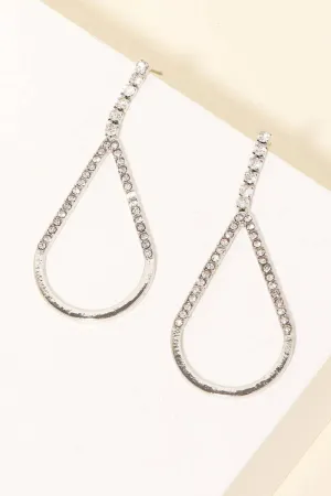 Rhinestone Studded Teardrop Earrings