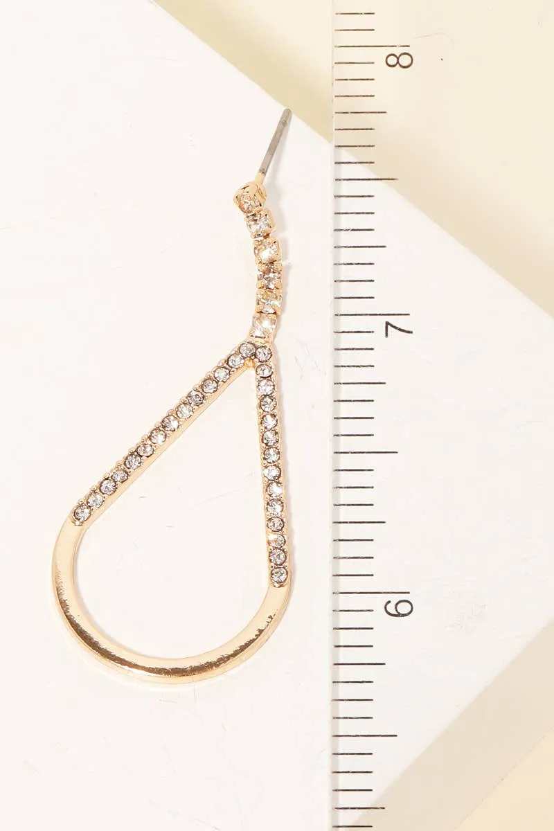 Rhinestone Studded Teardrop Earrings