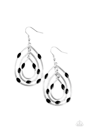 Rippling Rapport Black Paparazzi Earrings