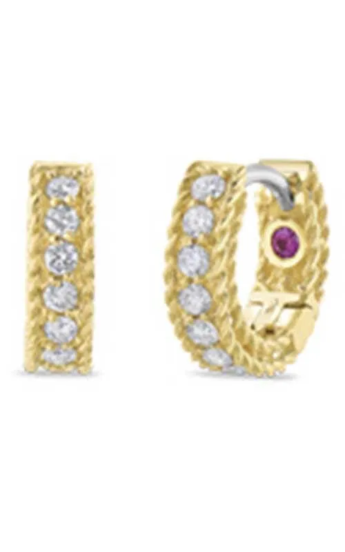 Roberto Coin Princess Earrings Yellow Gold and Diamond (7771359AYERX)