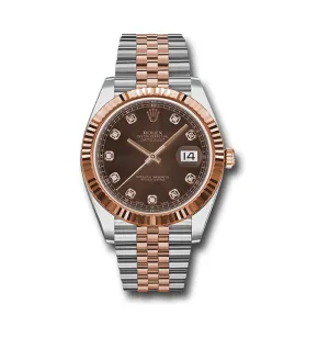 Rolex Date-Just 41mm Chocolate Diamond Dial 126331 chodj