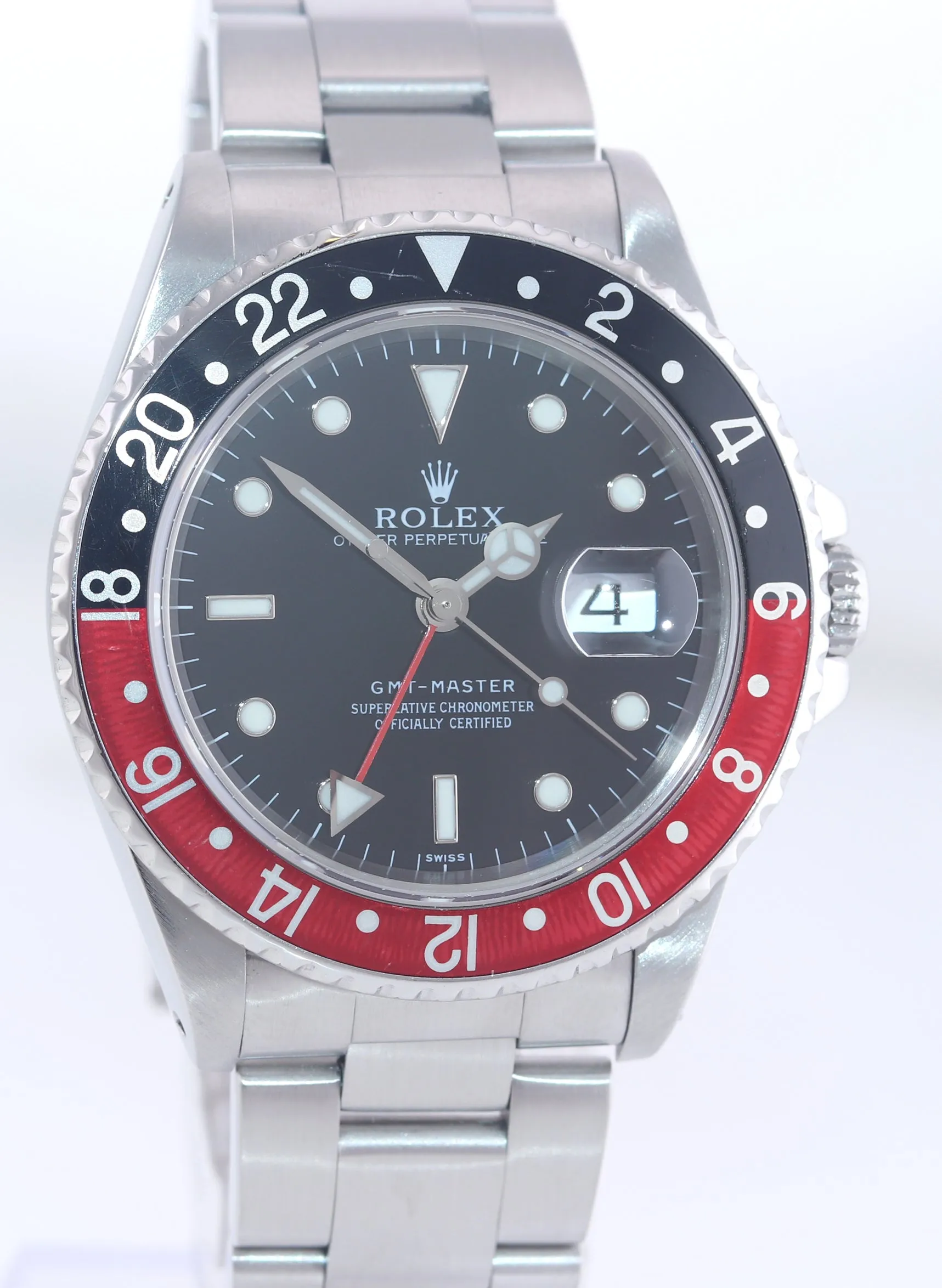 Rolex GMT-Master 2 Steel 16700 Watch Coke Red Black SWISS Only Dial Watch Box