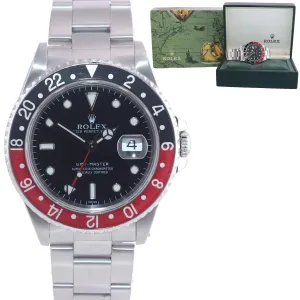 Rolex GMT-Master 2 Steel 16700 Watch Coke Red Black SWISS Only Dial Watch Box