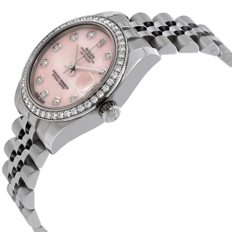 Rolex Lady Datejust 31 Pink Mother of Pearl Diamond Dial Steel and 18K White Gold Watch 178384PMDJ