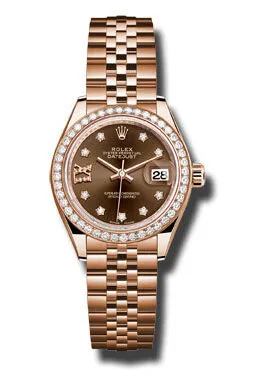 Rolex Lady Datejust Chocolate Diamond Dial 18K Everose Gold Automatic Watch 279135CHDJ