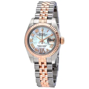 Rolex Lady Datejust Mother of Pearl Roman Numeral Diamond Dial Automatic Watch 179171MRDJ