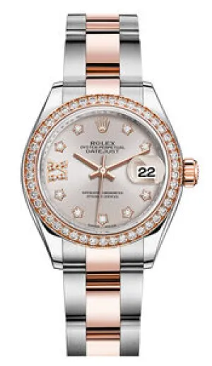 Rolex Lady Datejust Sundust Diamond Dial Automatic Steel and 18ct Everose Gold Oyster Watch 279381SNRDO