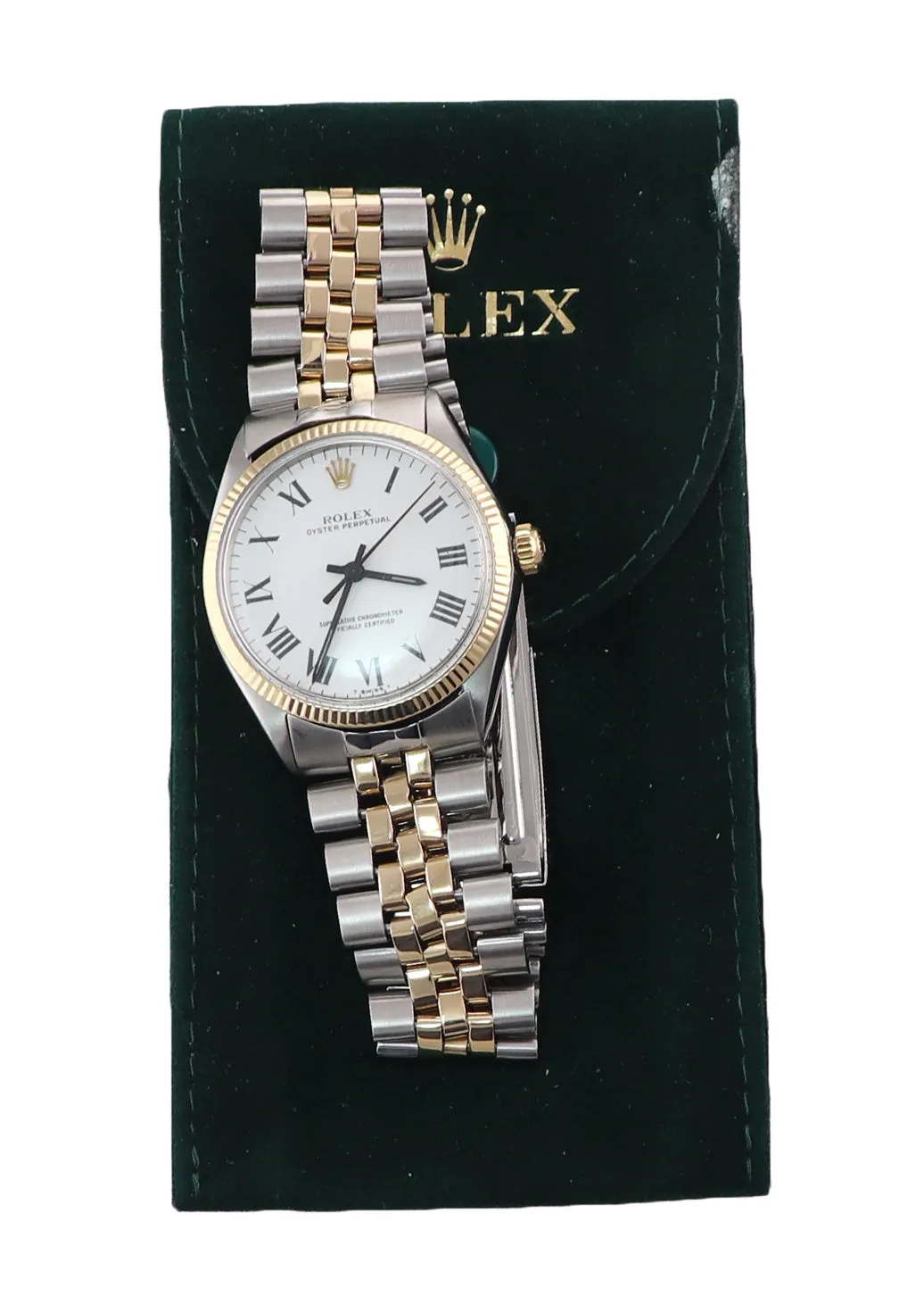 Rolex Oyster Perpetual Air-King 18k Gold Steel Two Tone Buckley 5501 34mm Watch