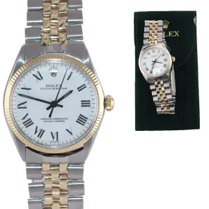 Rolex Oyster Perpetual Air-King 18k Gold Steel Two Tone Buckley 5501 34mm Watch