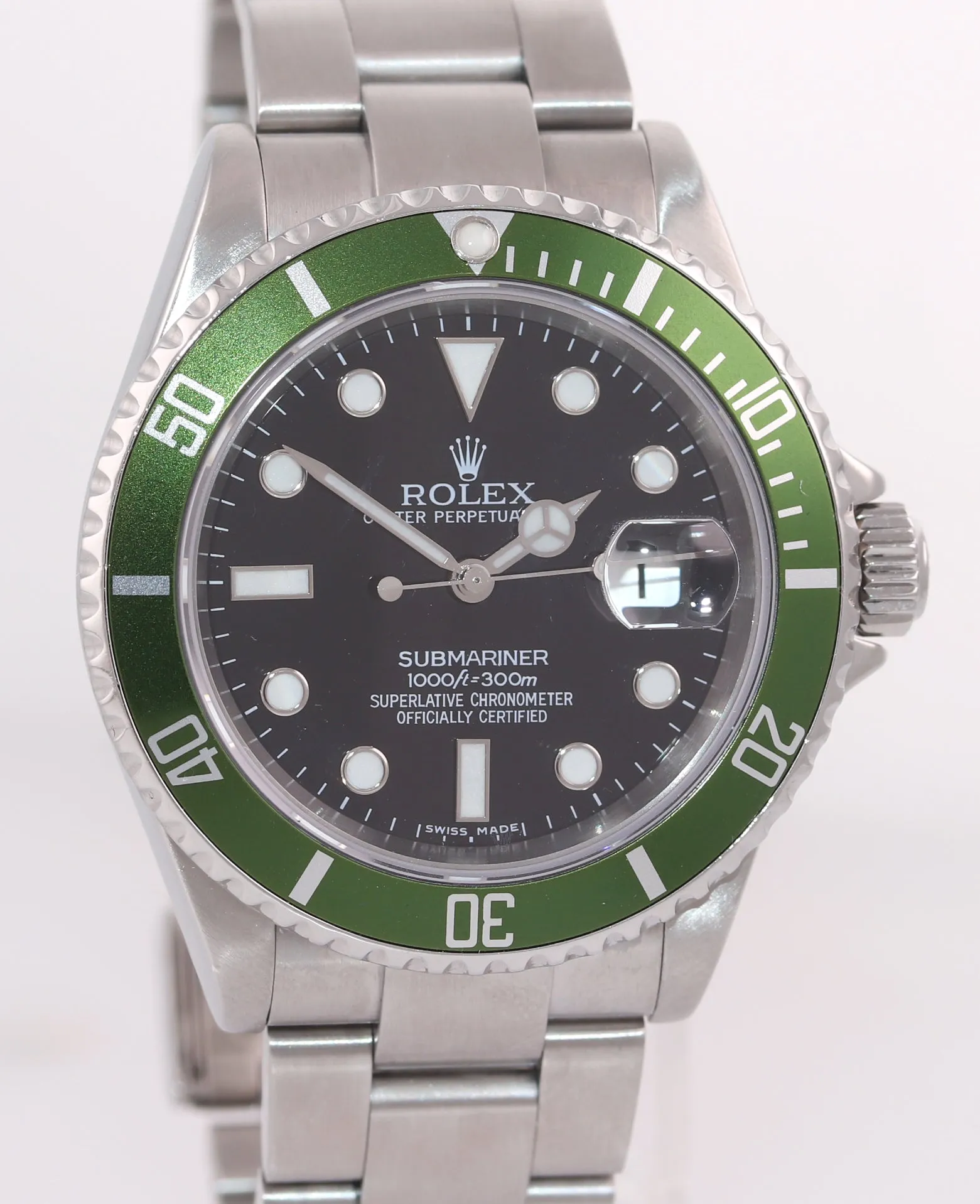 ROLEX Rolex 16610LV Rolex Submariner Kermit 40mm Green Anniversary Watch 40mm