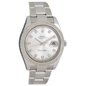 Rolex Stainless Steel 18K White Gold Datejust  II 116334