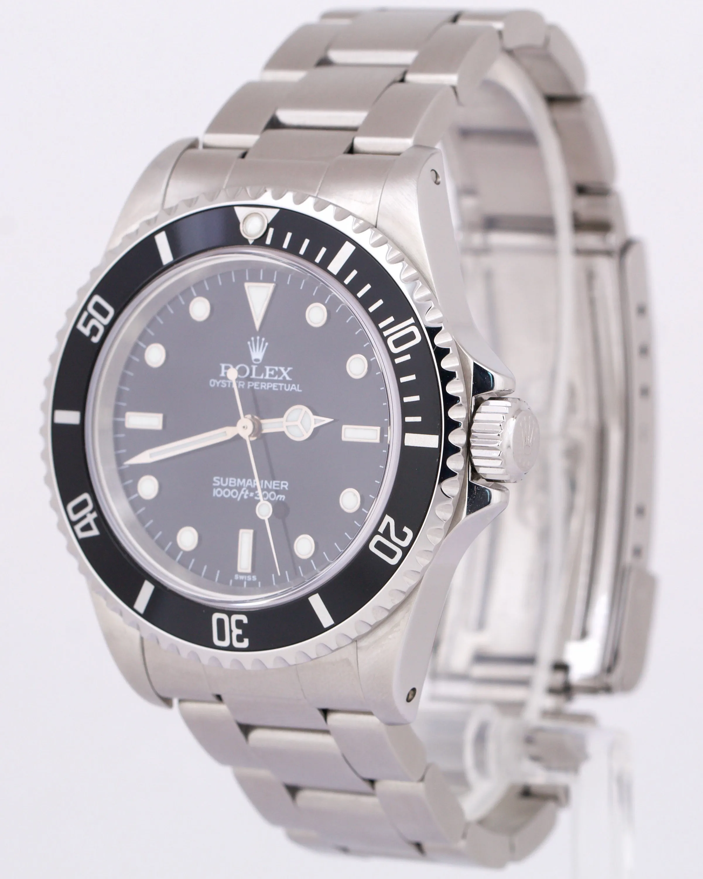 Rolex Submariner No-Date Stainless Steel Black SWISS ONLY 40mm Watch 14060