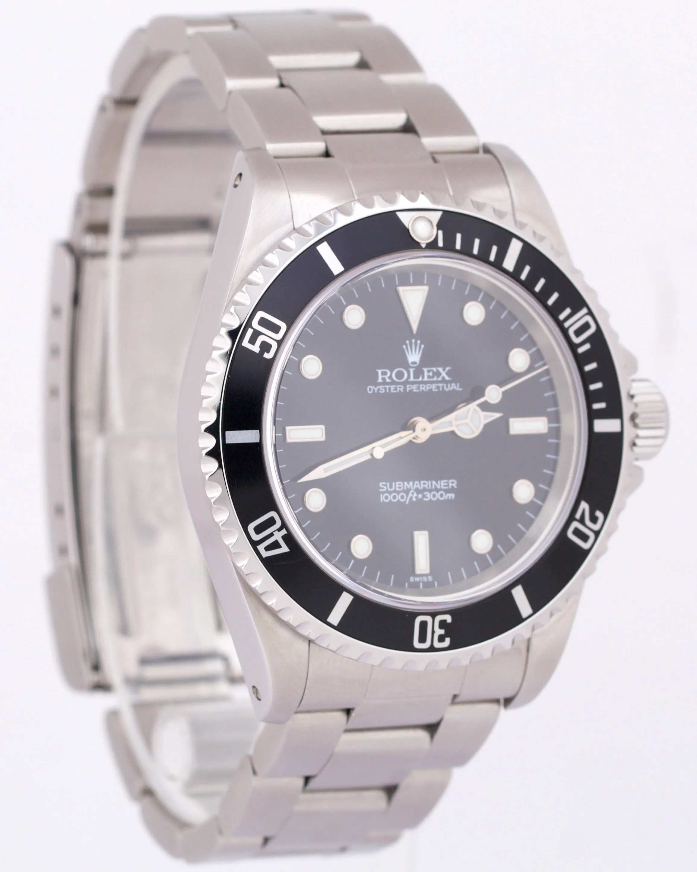 Rolex Submariner No-Date Stainless Steel Black SWISS ONLY 40mm Watch 14060