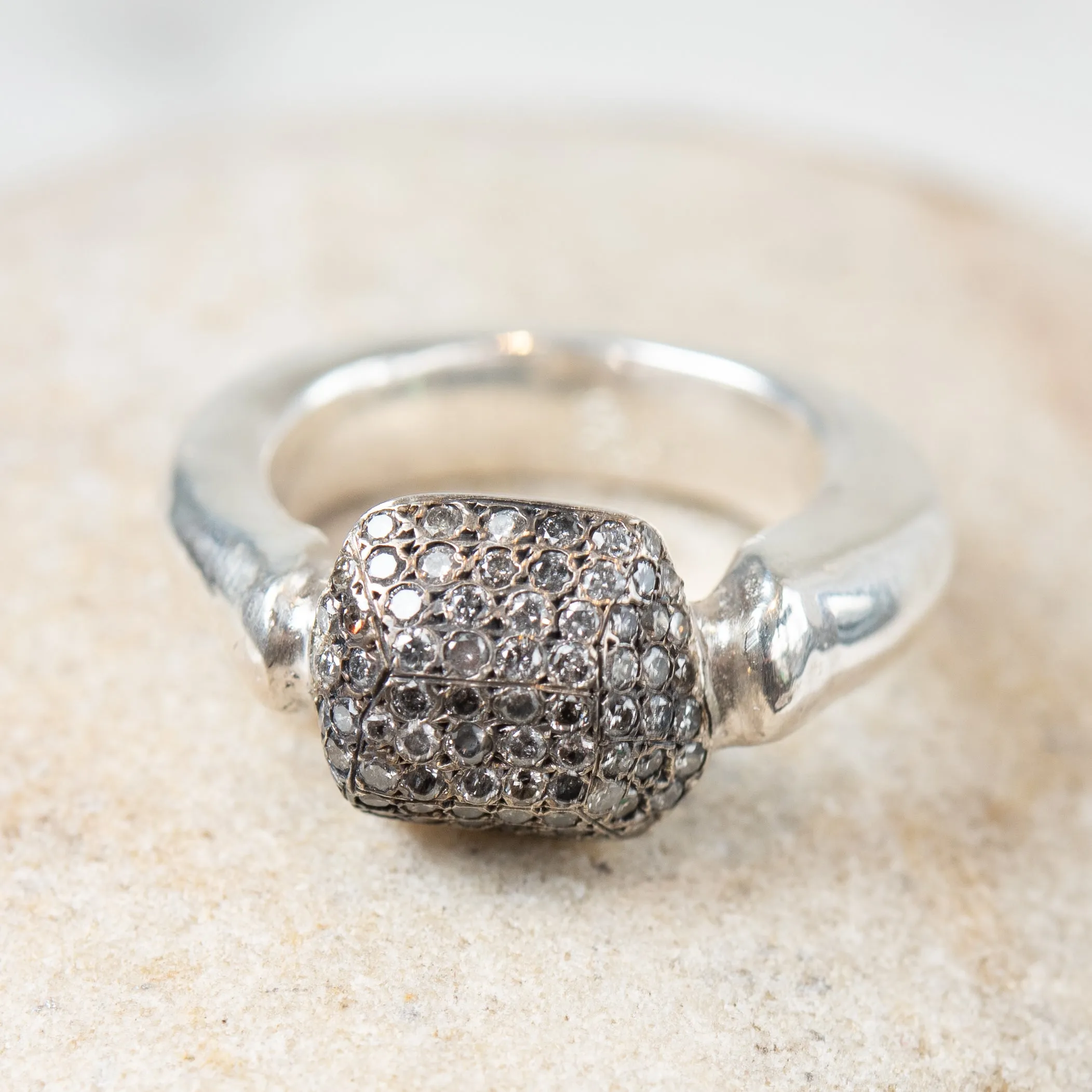 Rosa Maria "Soho" Silver and Icy Grey Diamond Ring