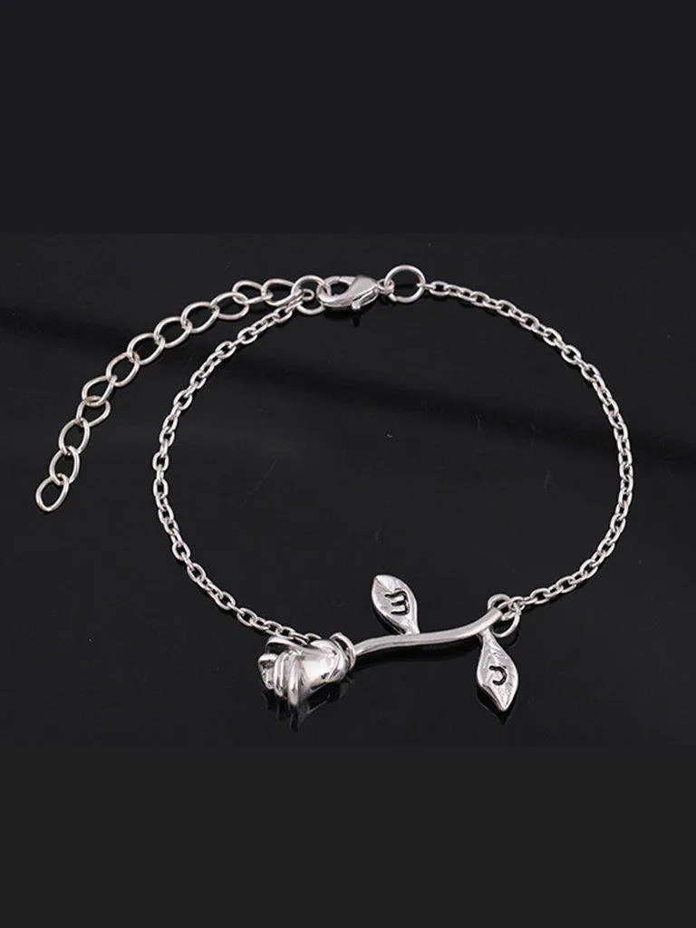 Rose Design Link Bracelet