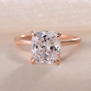 Rose Gold 3.0 Carat Cushion Cut Engagement Ring