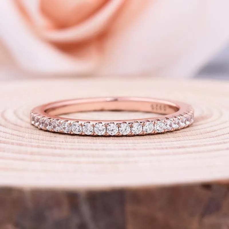 Rose Gold Halo Cushion Cut Peachy Pink Stone Wedding Ring Set